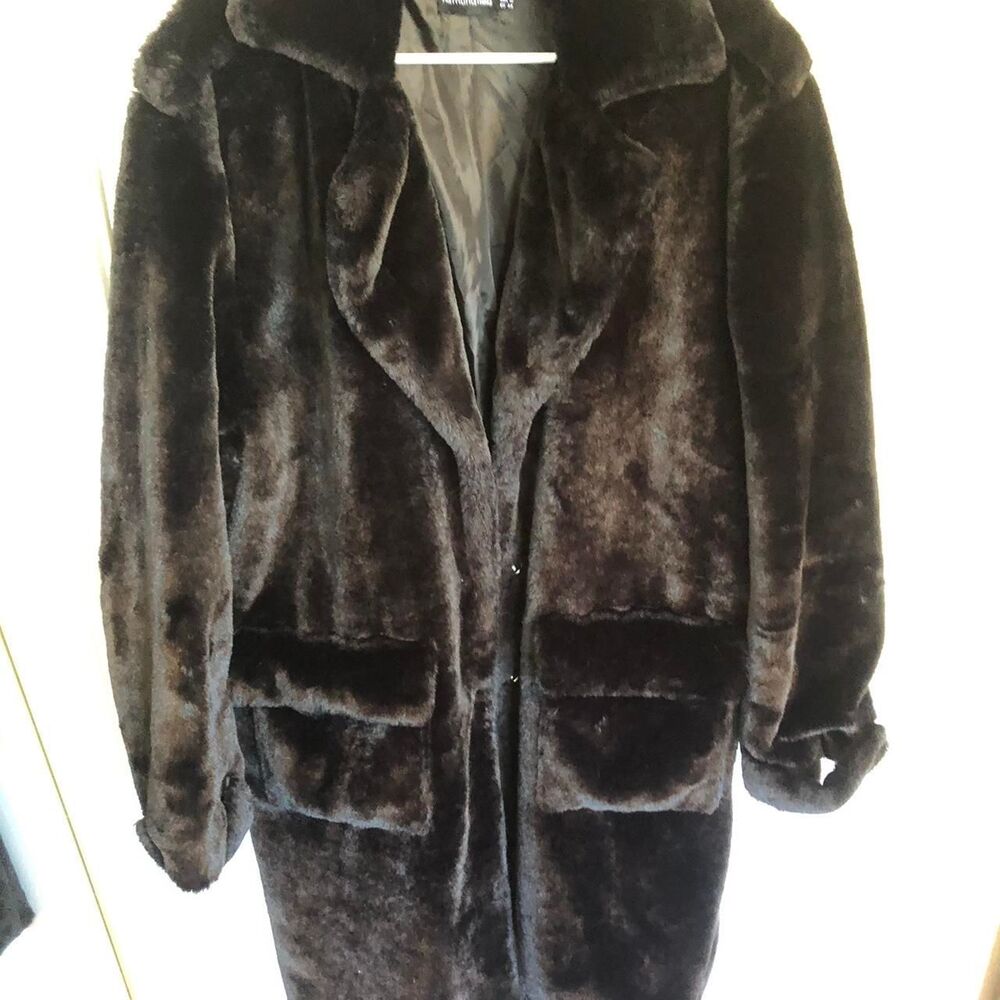 Prettylittlething Women's Brown and Black Coat